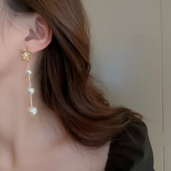 Flower Pearl Drop Earrings Romantic & Elegant Jewelry | Lightweight and Feminine Style | Perfect for Weddings and Parties