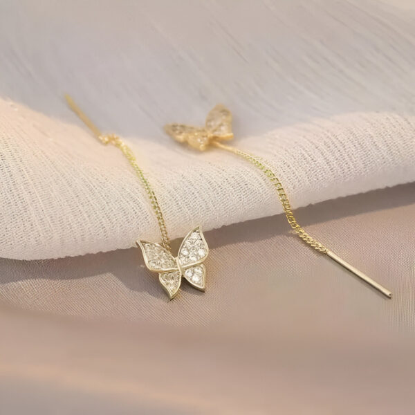 Golden Butterfly Shape Korean Earrings Stylish Daily Wear Earrings for Women and Girls