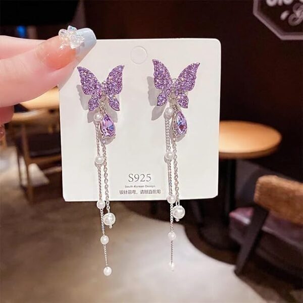 Purple Colour Trending Korean Earrings Fashionable Earrings for Women and Girls